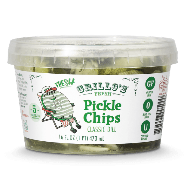 Grillo's Pickles Dill Chips, 16 Fl Oz