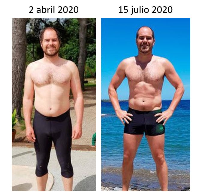 Antes y después de Oriol con la dieta cetogénica