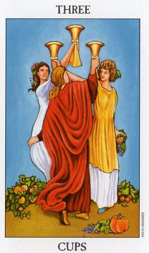 Three of Cups Tarot Card Meaning | Alizon Tarot