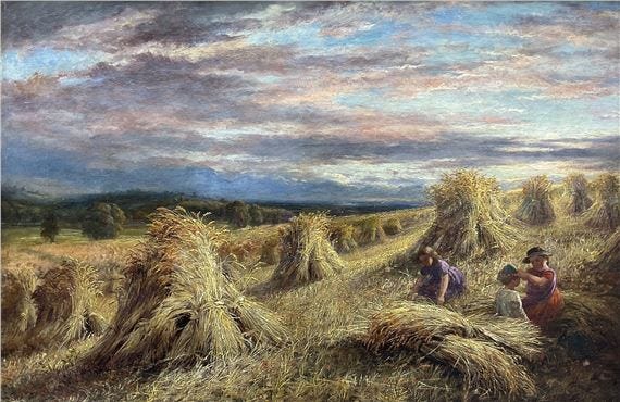 Artwork by George Lucas, Children Playing among Corn Stooks, Made of oil on canvas Artwork by George Lucas, Children Playing among Corn Stooks, Made of oil on canvas