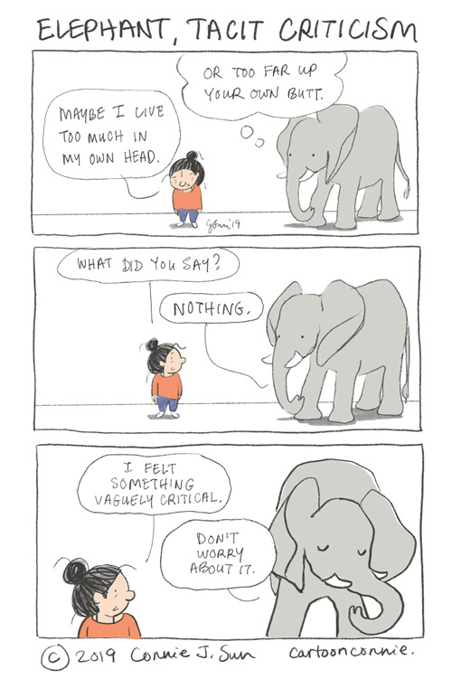 elephant tacit criticism comics, cartoon, illustration, journal comics