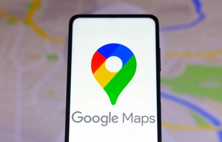 Google Maps logo displayed on smartphone screen