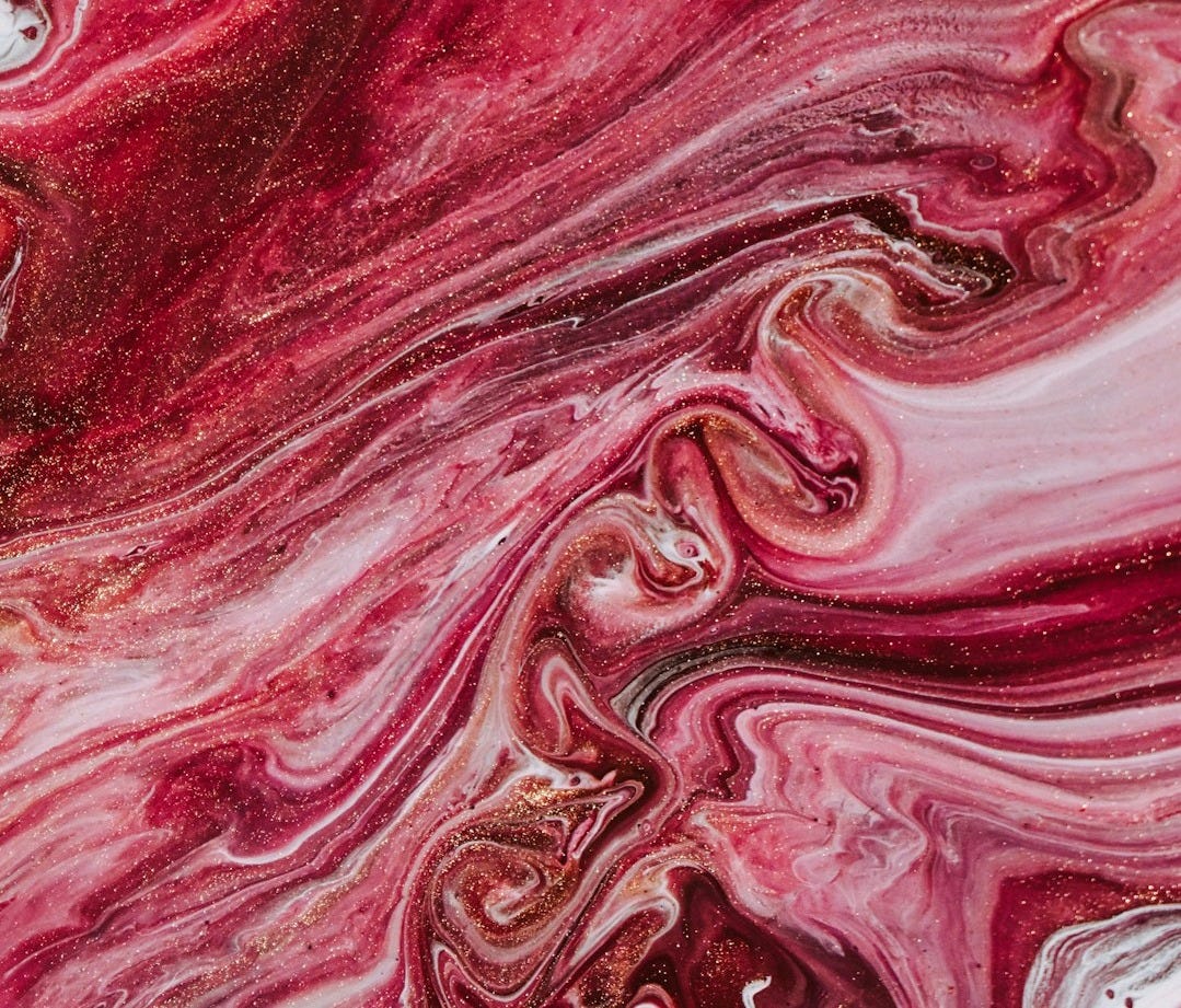 red and white abstract painting