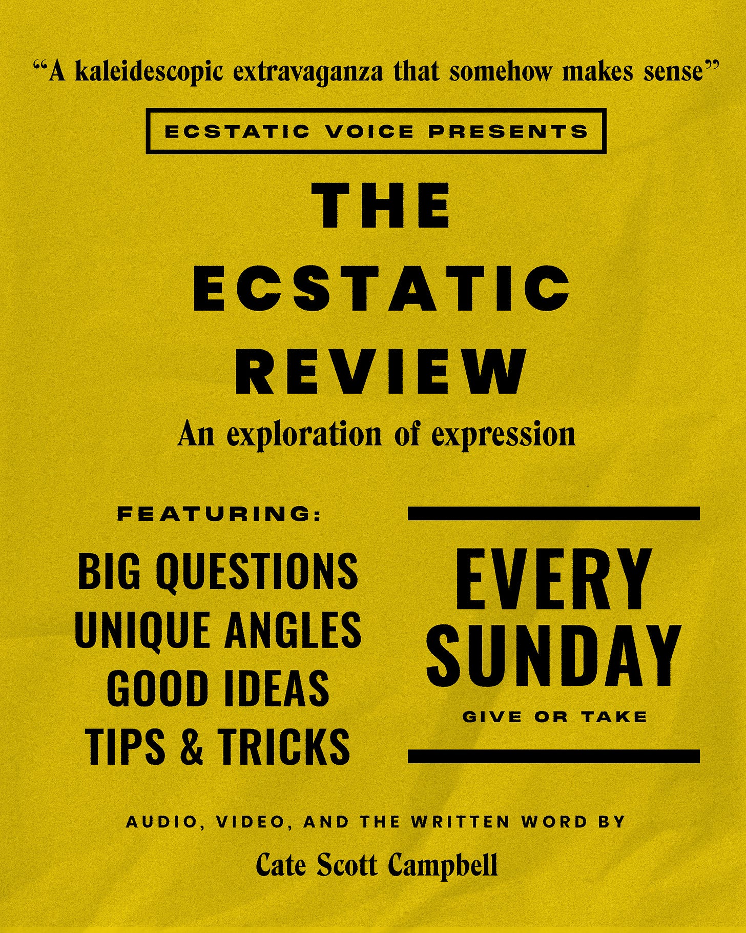 The Ecstatic Review Playbill 1