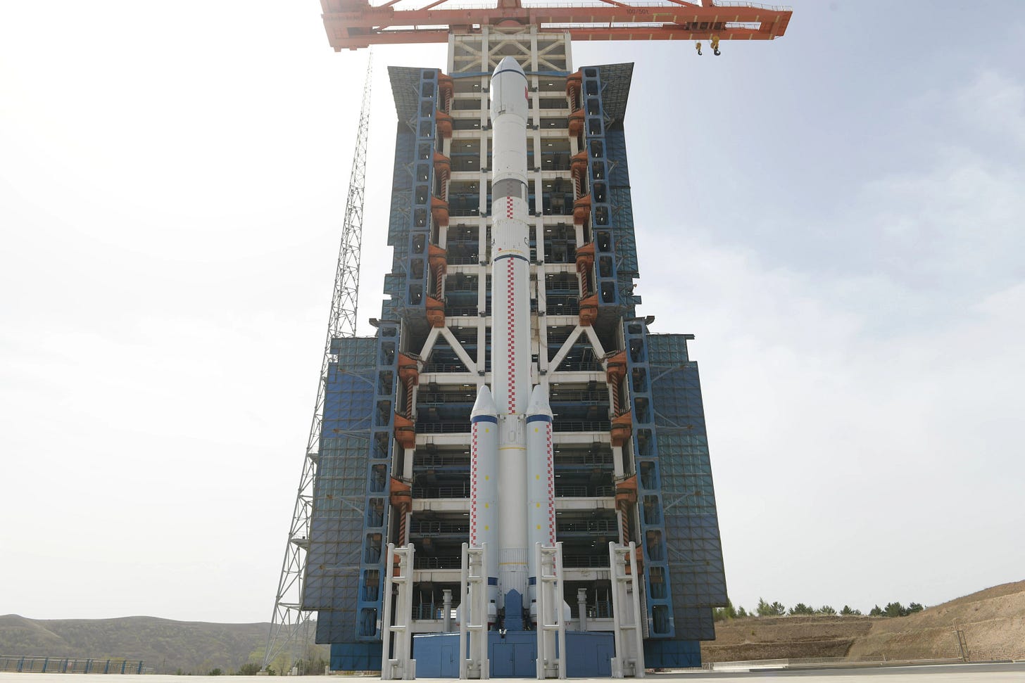 The Long March 6A Y9 vehicle at Launch Complex 9A ahead of its mission.