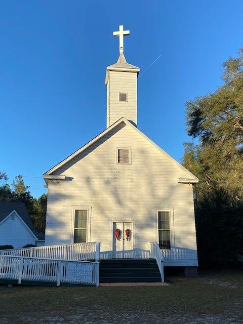 Lighted cross atop Chaires United Methodist Church restored