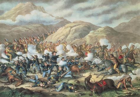 The Battle Of Little Big Horn, June 25th 1876 Painting by American ...