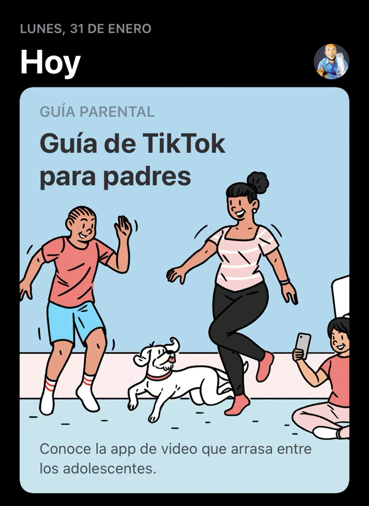 Publicidad de Tik Tok en el App Store. 