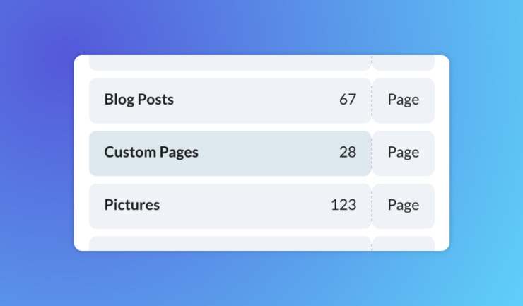 Add custom pages in the Custom Pages section