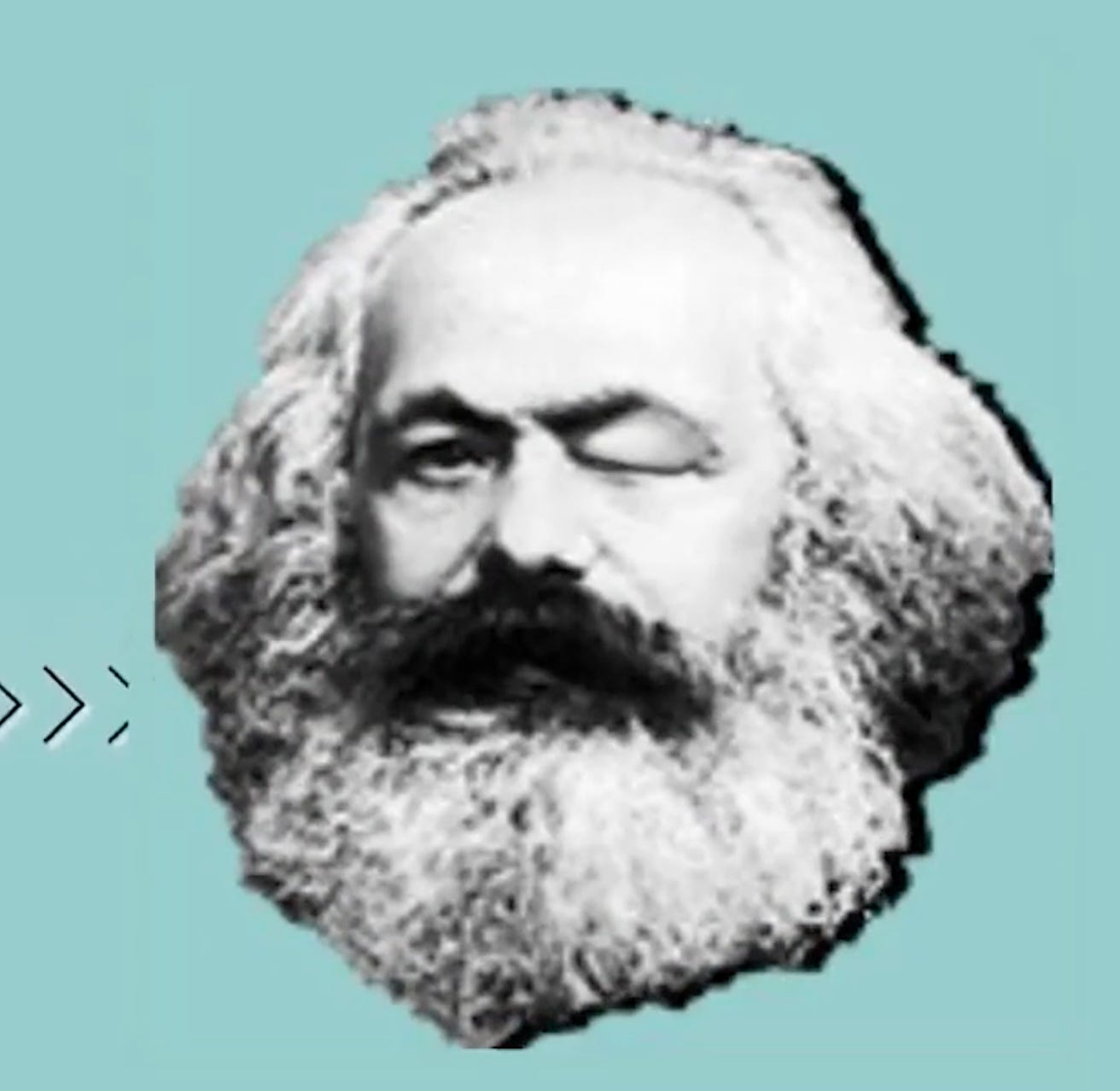 Karl Marx winking