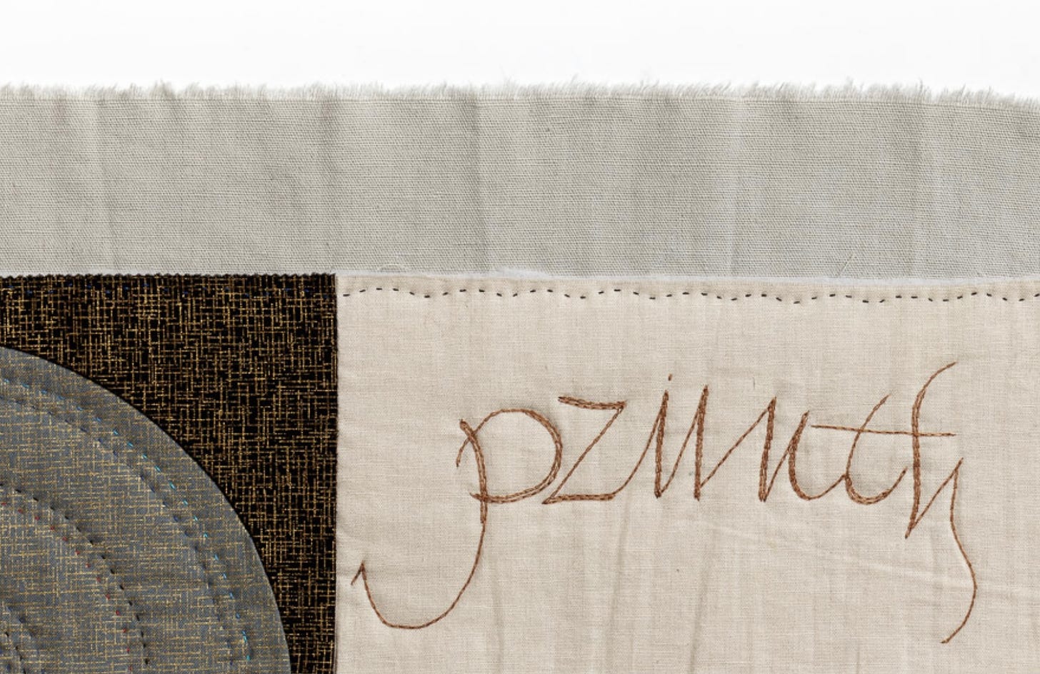 The quilted word “Princess” in 16th century lettering