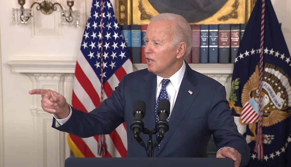 Joe Biden angrily rebuts a reporter at his press conference, pointing a finger at her