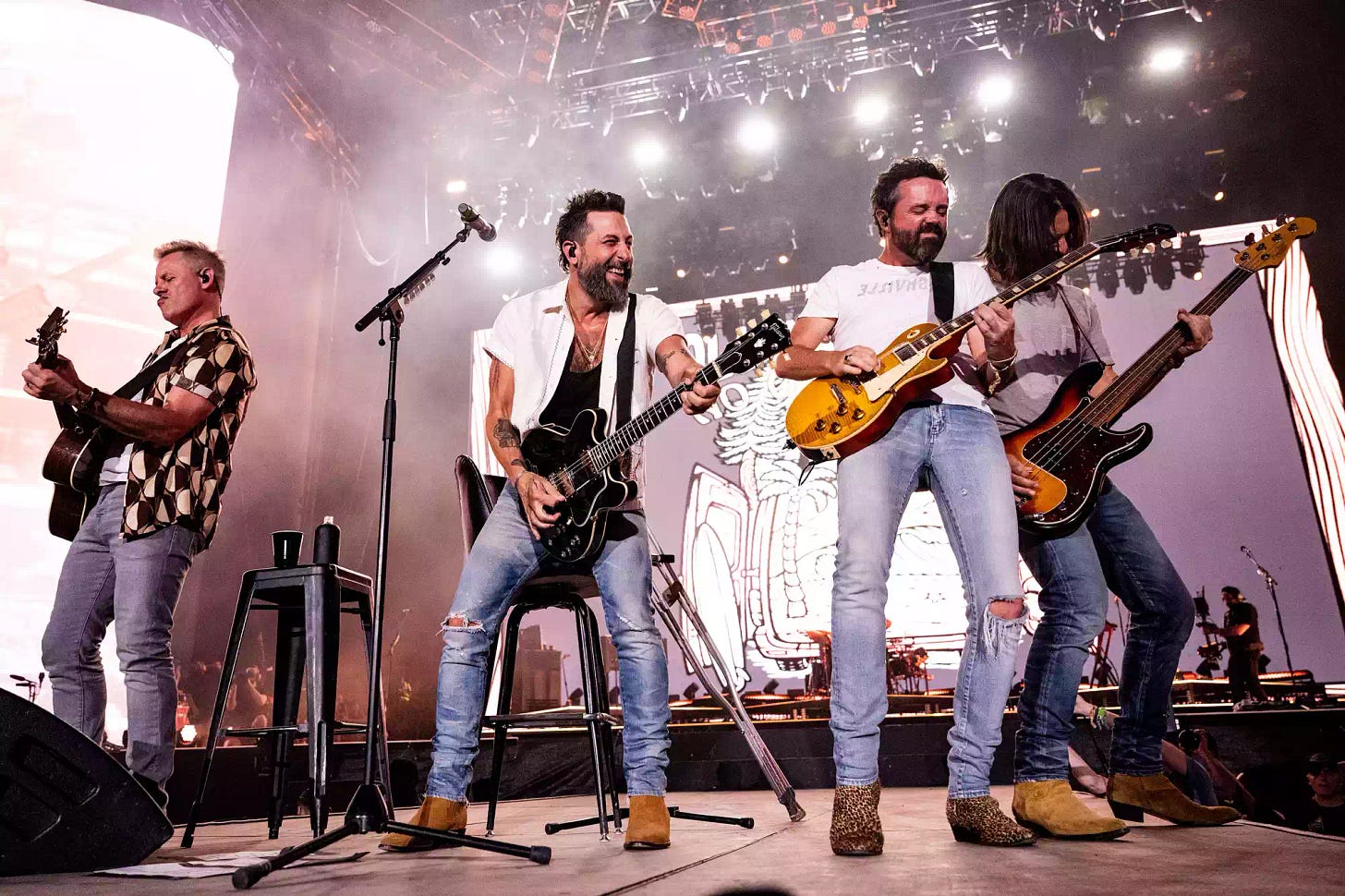 Singer Matthew Ramsey (C) of Old Dominion performs onstage during day 2 of 2023 