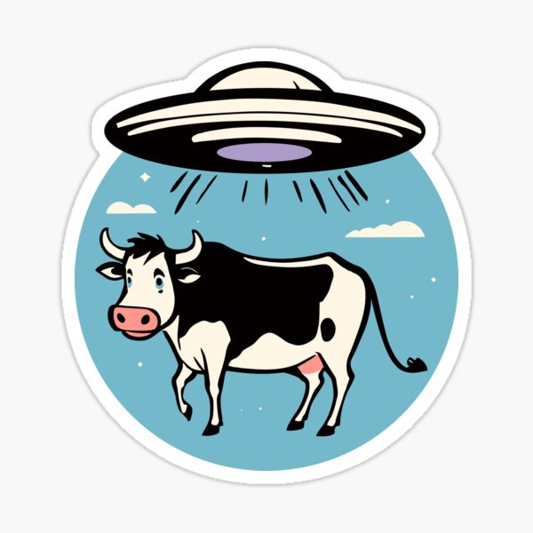 Cow Alien Abduction" Sticker for Sale by SaradaBoru | Redbubble