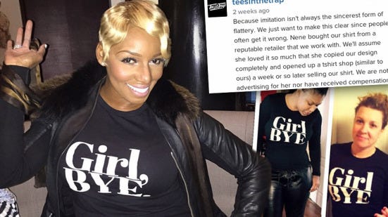 nene leakes sued over tee shirt movie tv tech geeks 2015