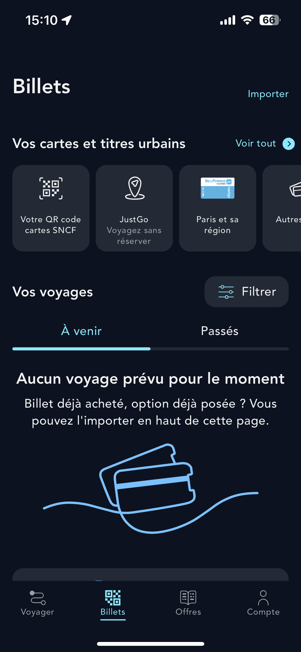 La section ‘Billets’ de SNCF Connect