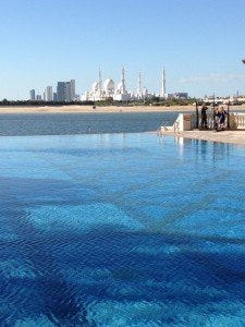 View across the pool at the Shangri-La Sofra Bld brunch on Christmas Day 