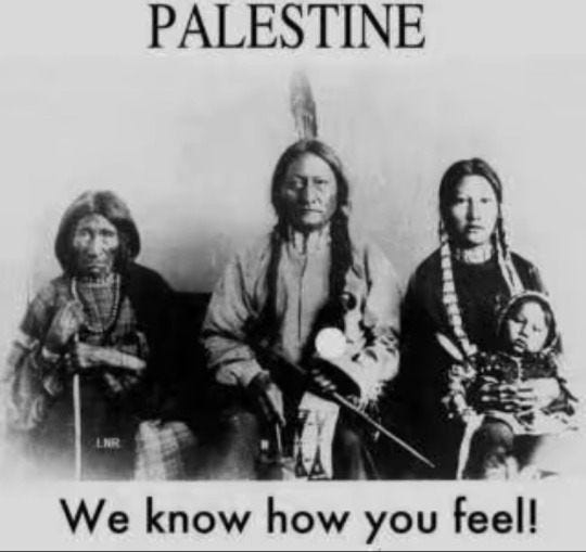 May be an image of 3 people and text that says 'PALESTINE We know how you feel!'