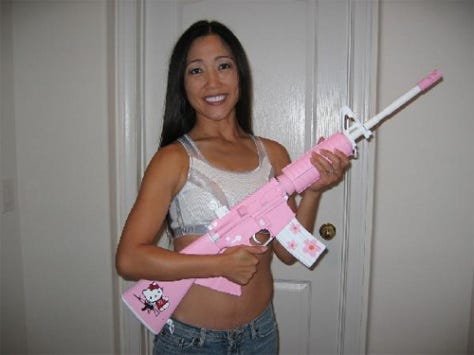 Girl with pink AR-15
