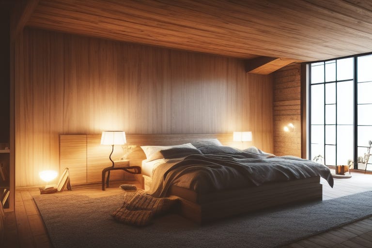 AI-generated bedroom image
