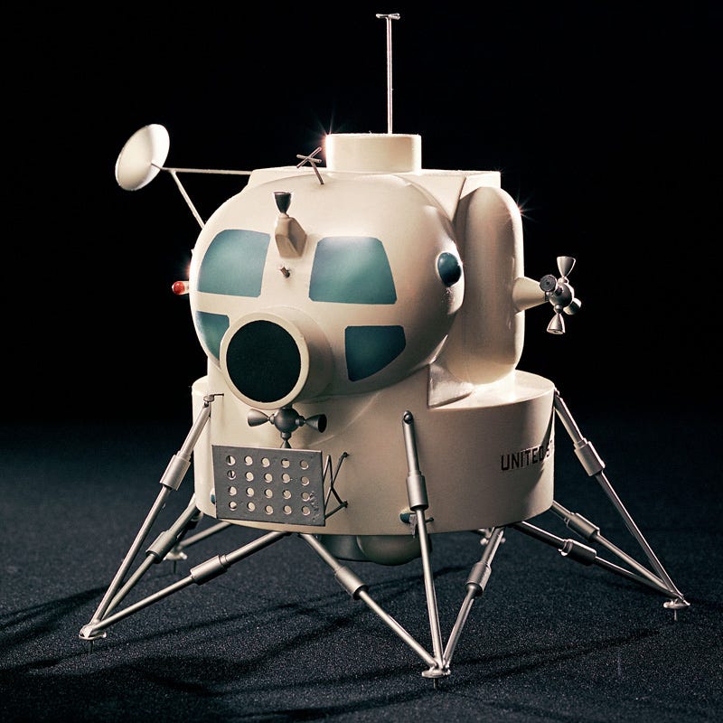Grumman's 1962 Proposed Lunar Excursion Module model. (Credit: Time & Life Pictures)