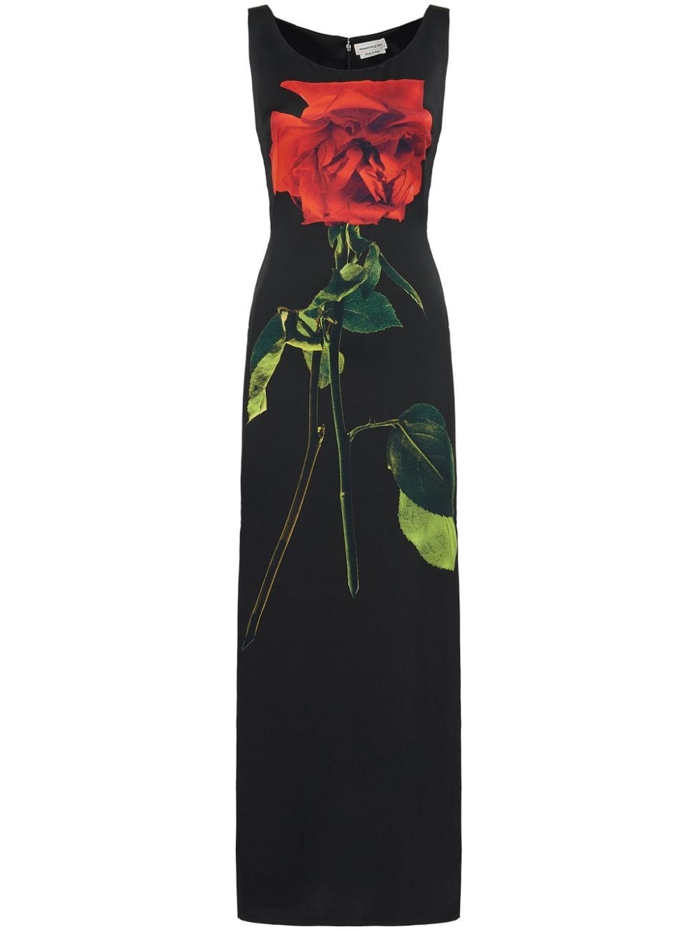 Image 1 of Alexander McQueen Shadow Rose-print satin dress