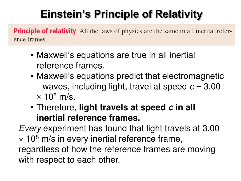 PPT - Chapter 28 - Special Relativity PowerPoint Presentation, free ...