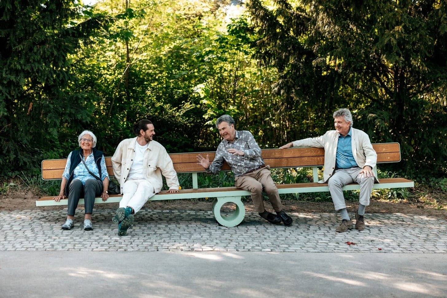 Photo from COLOSSAL Magazine of "Balance Bench" by artist  Martin Binder