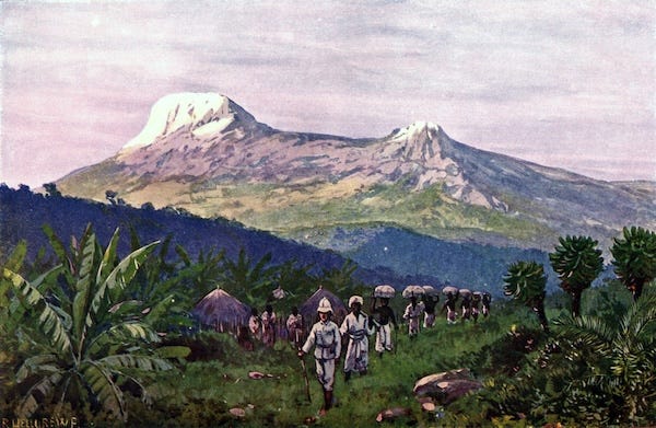 A German illustration of Kilimanjaro in 1911 A German illustration of Kilimanjaro in 1911