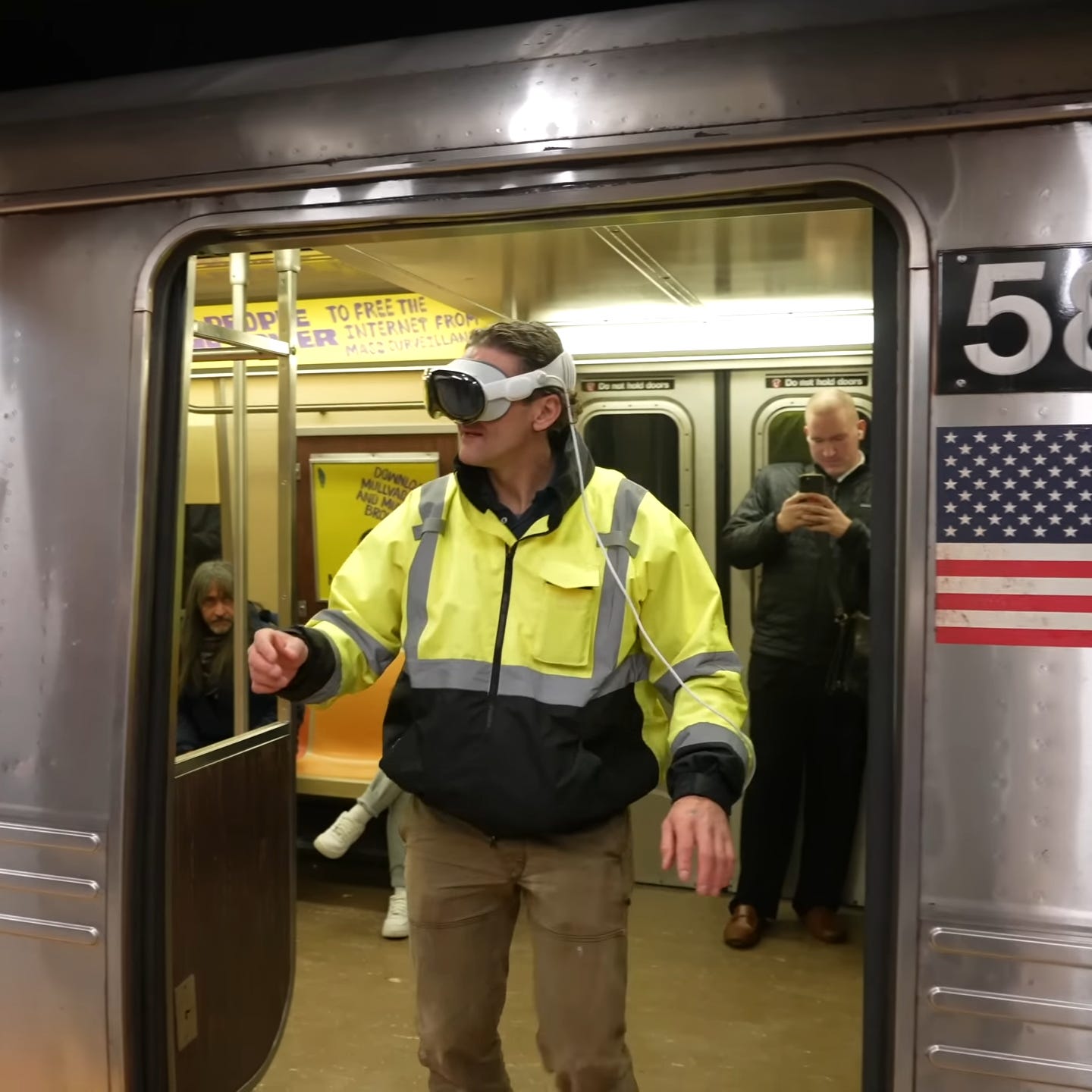 Using the AVP in a Subway Train