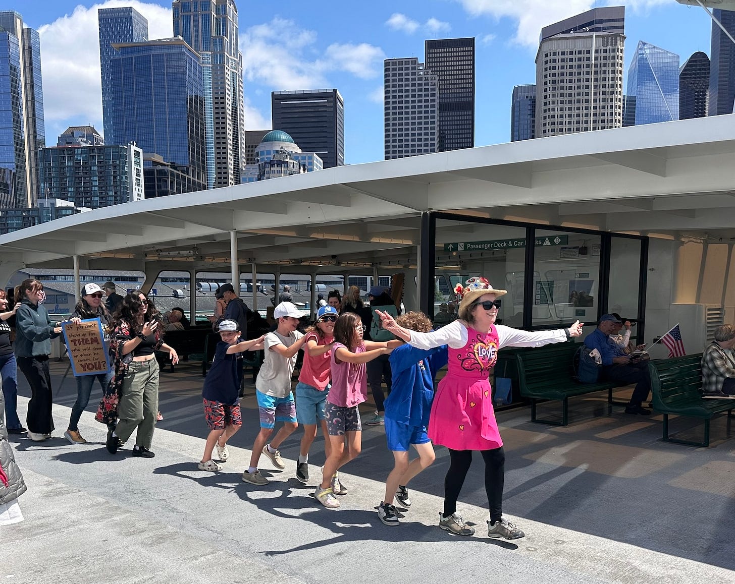 Ferry Dance to Seattle on No Kings march June 14