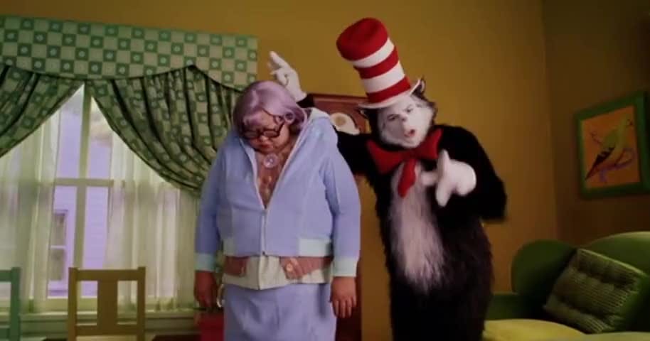 YARN | You pay this woman to sit on babies? | Cat in the Hat | Video clips  by quotes | e6c69275 | 紗
