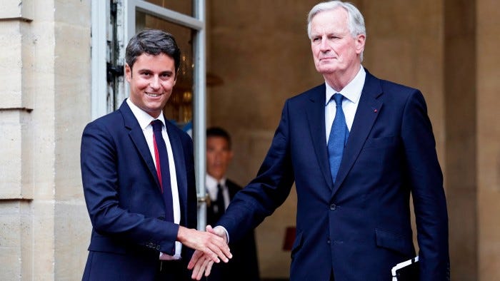 Michel Barnier promises respect for 'all political forces' as French PM