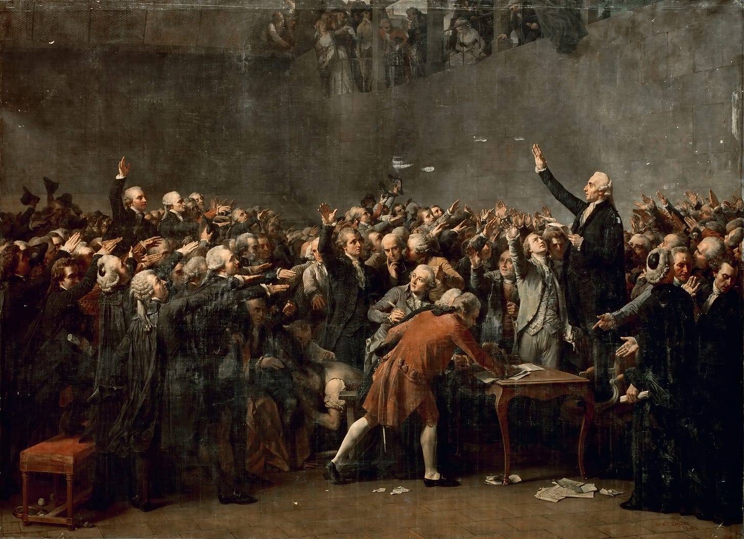 The formation of the French National Assembly, 1789. Painting by Auguste Couder via Getty Images.
