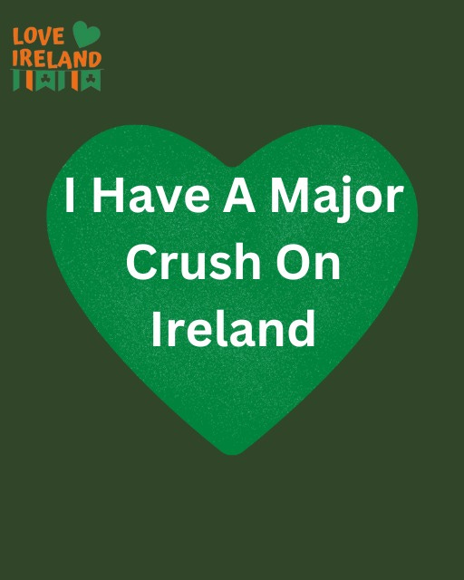 May be an image of text that says "LOVE IRELAND 川肉川 + I Have A Major Crush On Ireland"