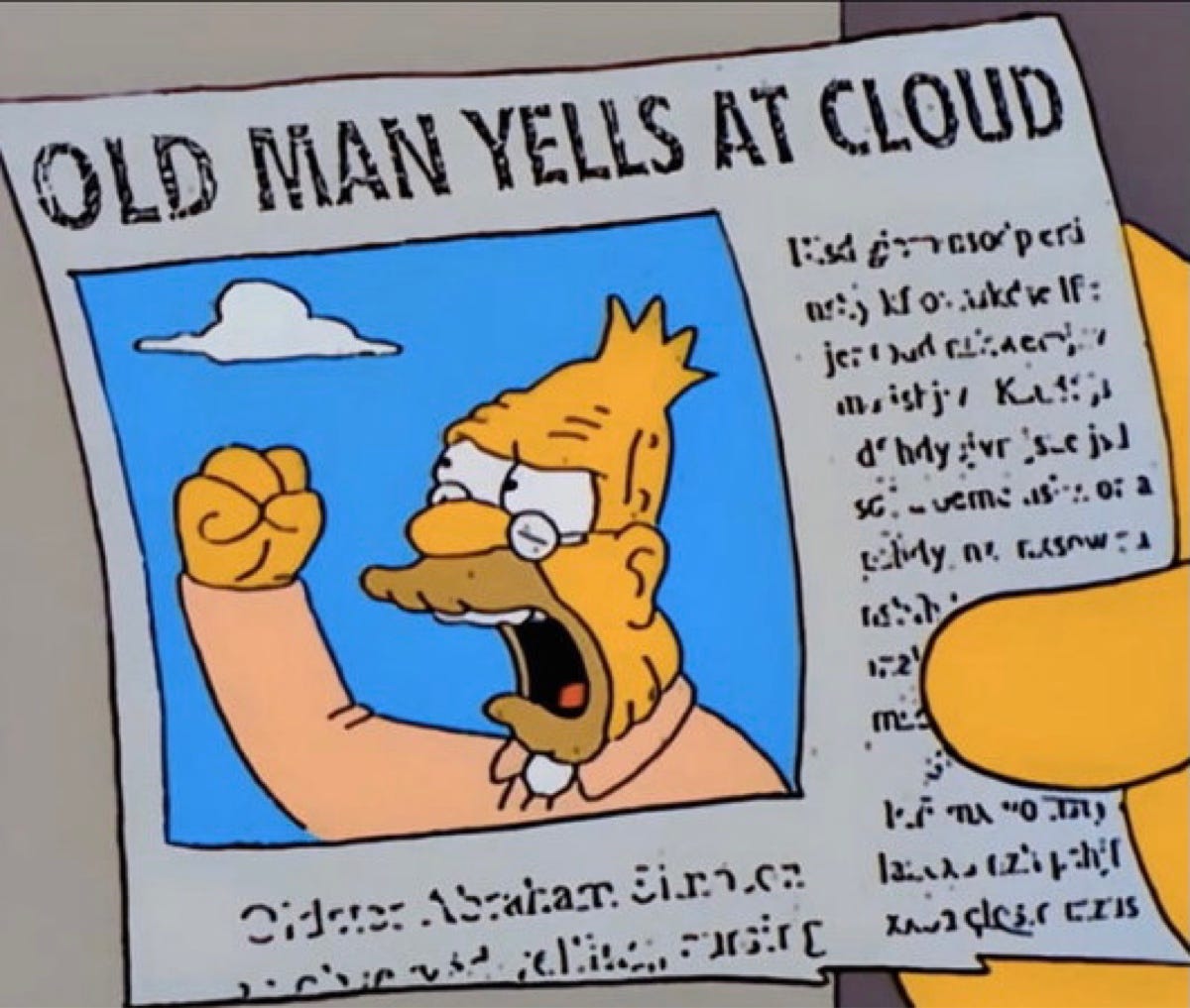 Old man yelling at cloud - Medium