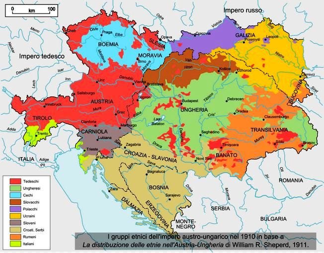 mappa dell'impero austro-ungarico