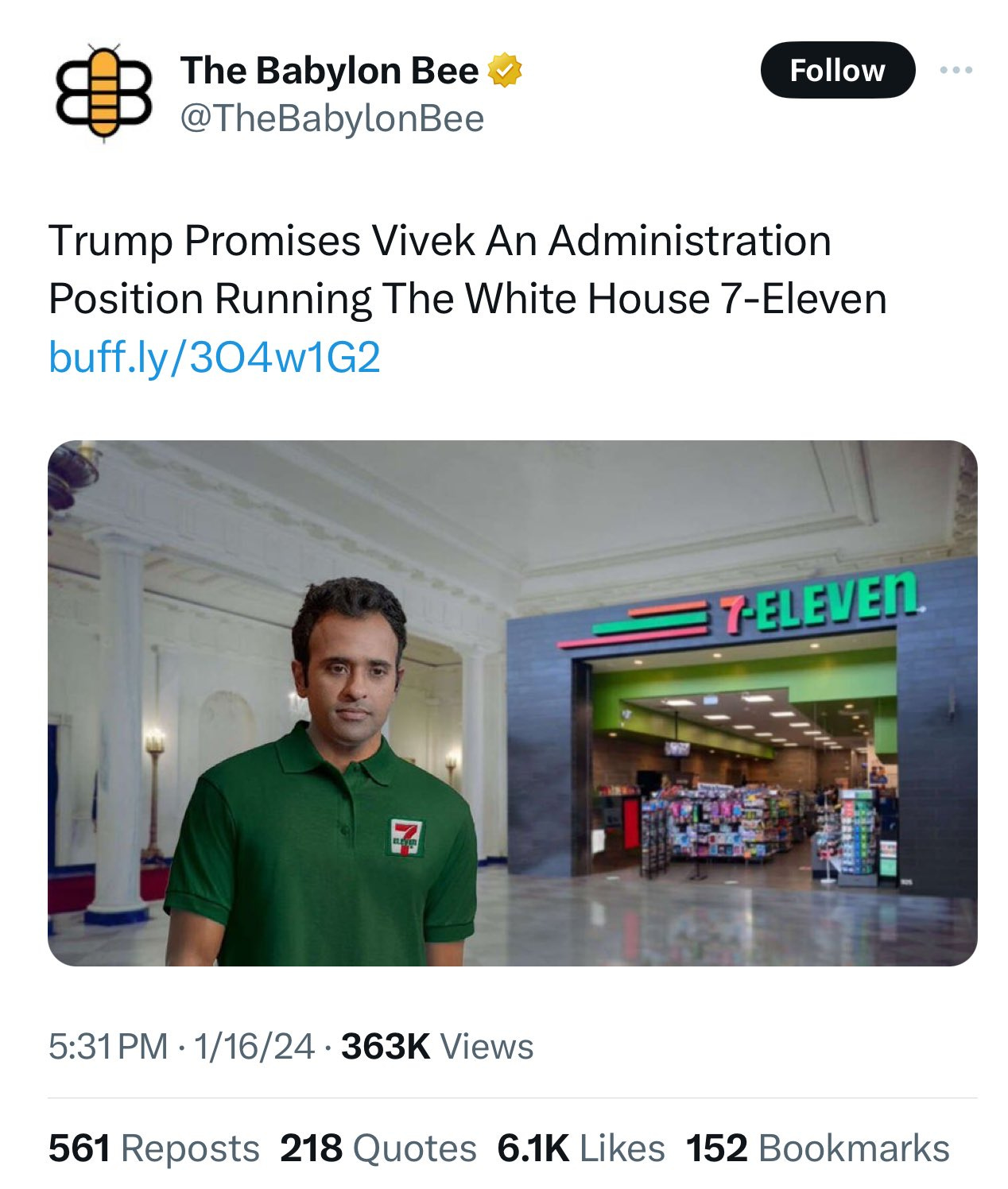 Trump Promises Vivek An Administration Position Running The White House 7-Eleven