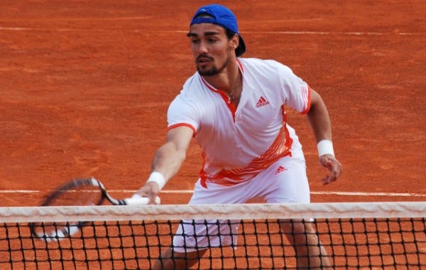 fabio fognini clay court tennis action 2015