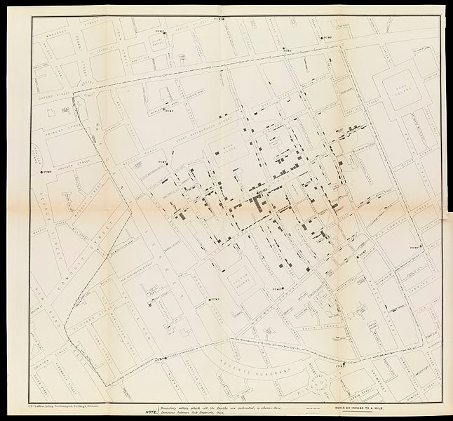 File:A map taken from a report by Dr. John Snow Wellcome L0072917.jpg