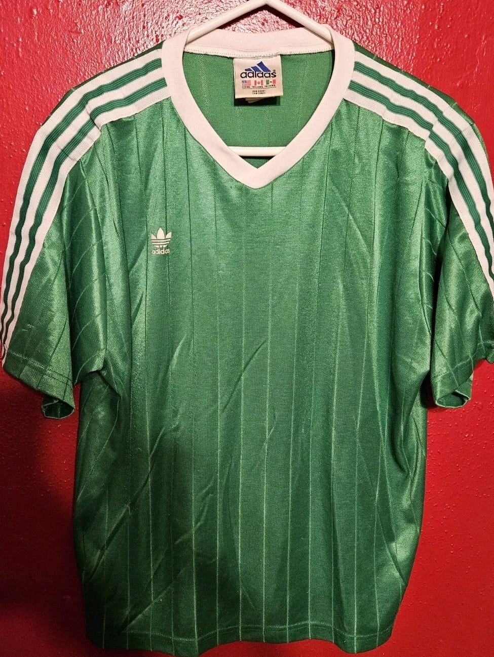 Vintage 90s Adidas Green Soccer Jersey Size L! - Picture 1 of 6