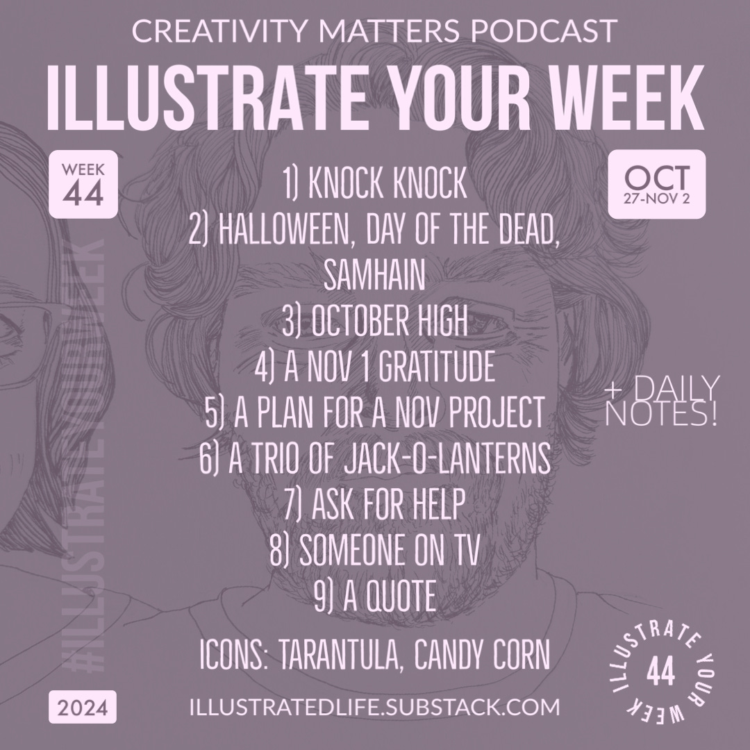 Week 44 prompt list with Halloween prompts and November gratitude 