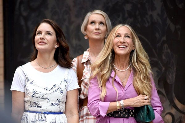 Kristin Davis, Cynthia Nixon, and Sarah Jessica Parker in And Just Like That