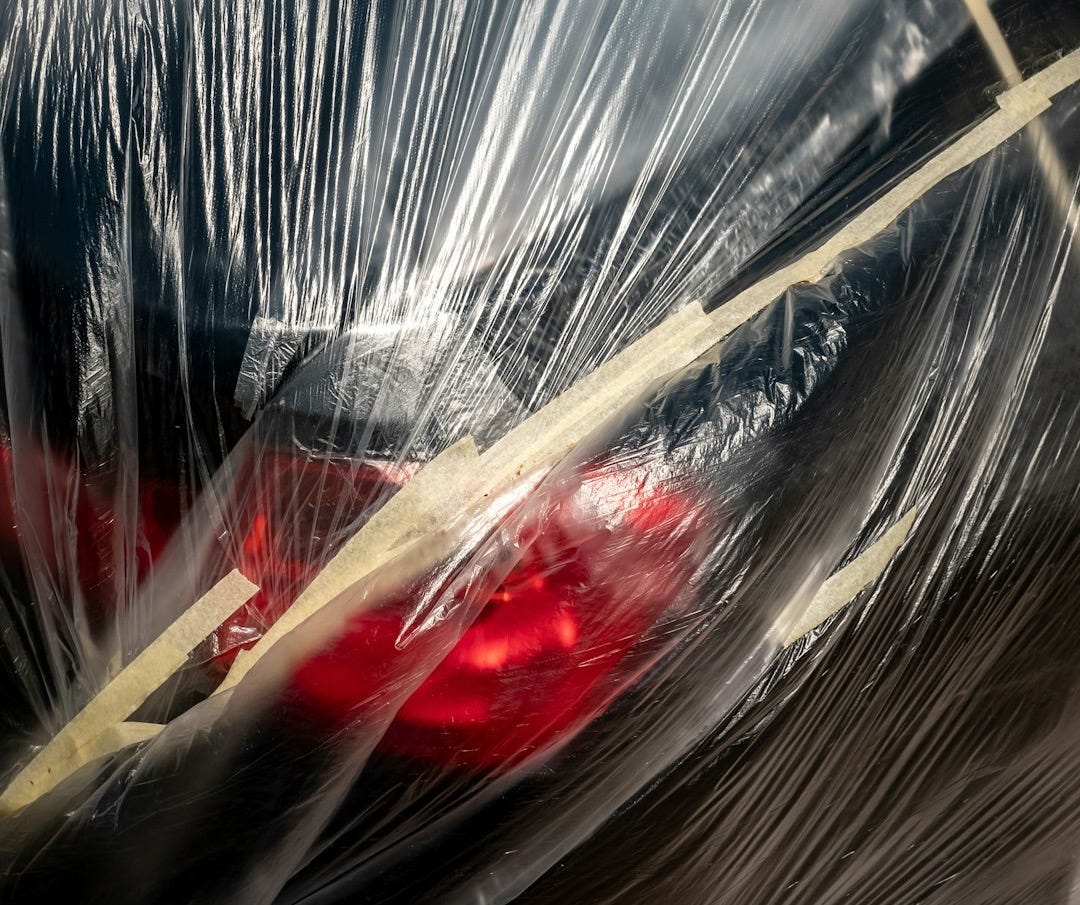 a close up of a plastic bag filled with fruit