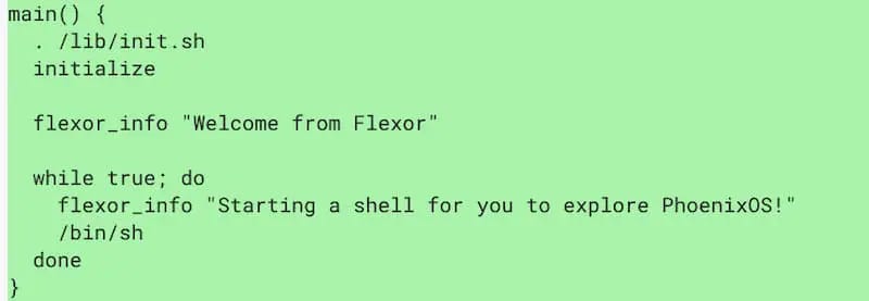 Flexor for ChromeOS code mentions PhoenixOS, an Android desktop platform.