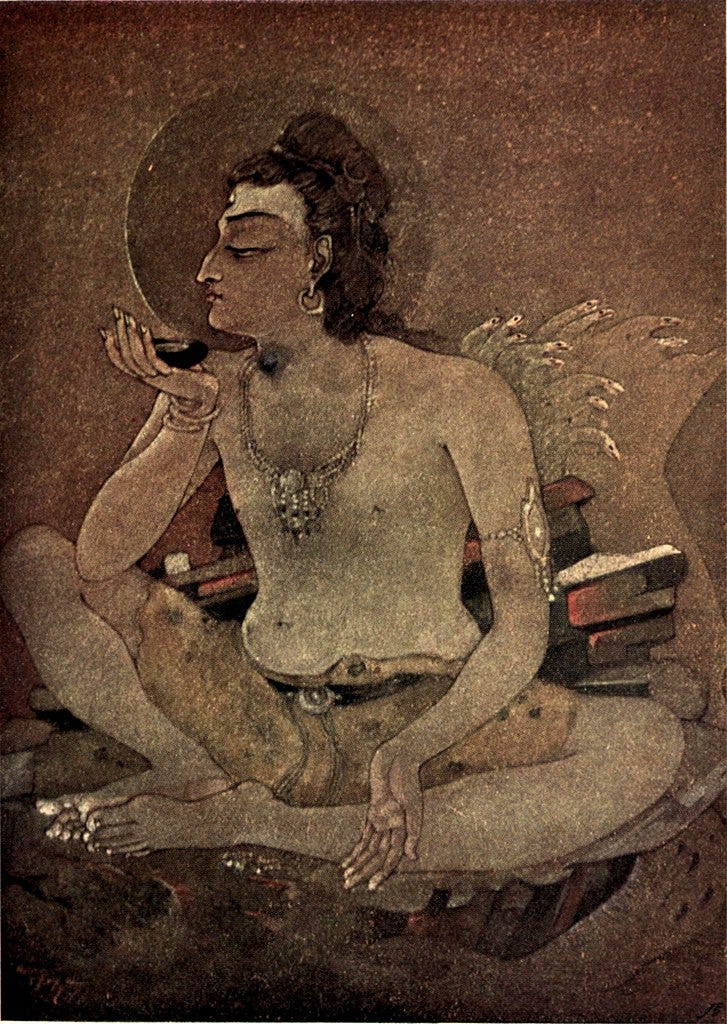 image: Lord Siva drinking the world poison