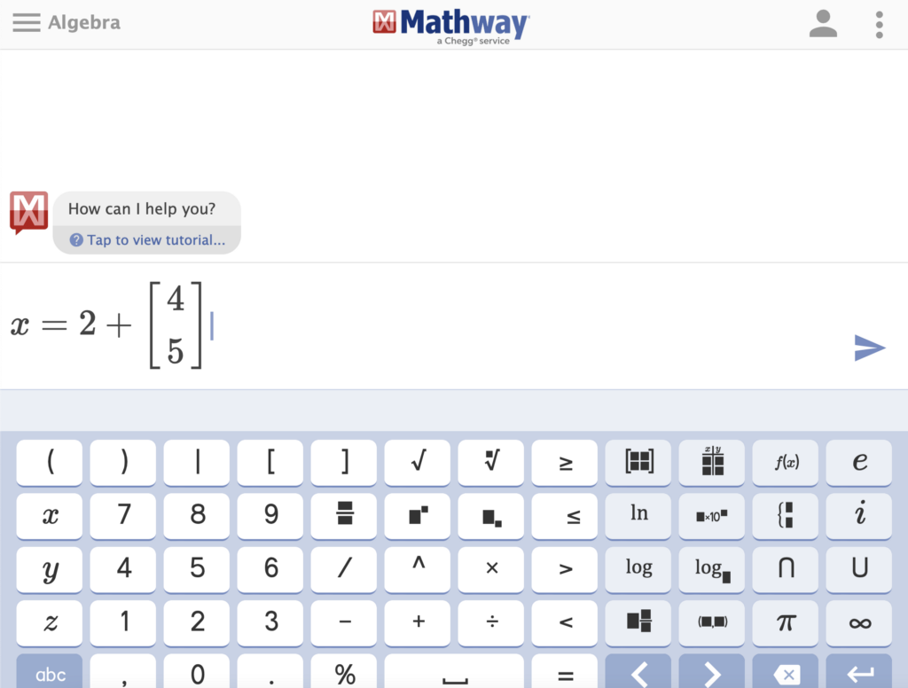 Mathway screenshot