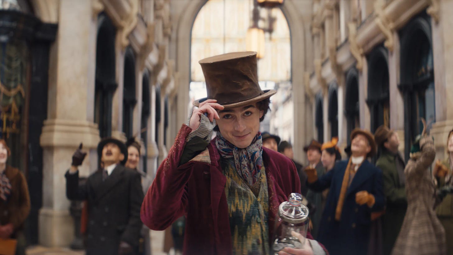 Timothee Chalamet as Willy Wonka in Wonka