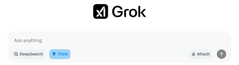 Grok "Think" option