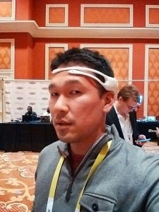 Mike wearing Emotiv headset